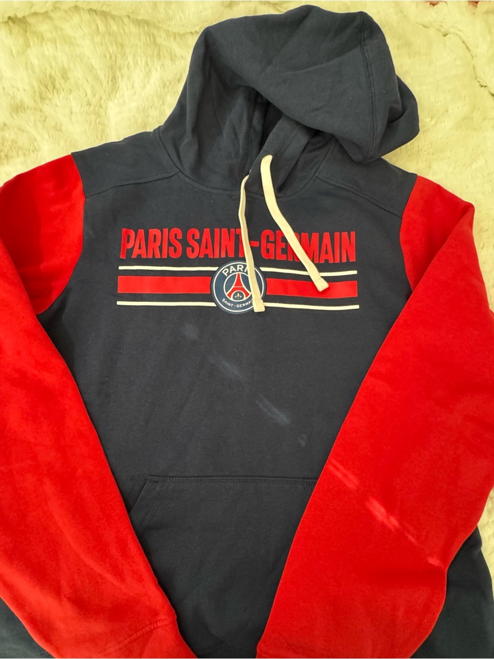 Navy and Red Crewneck Hoodie